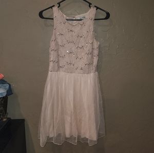 Pink sequin lace dress